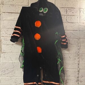 Peek a Boo Spider Velvet Halloween Romper Size 24 Month